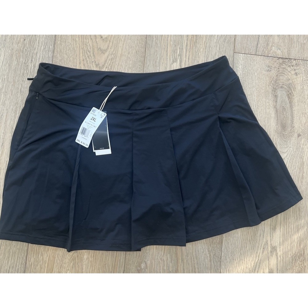 NWT Adidas Womens Black Twistknit Golf Tennis‎ Skirt Shorts Skorts 2XL $90